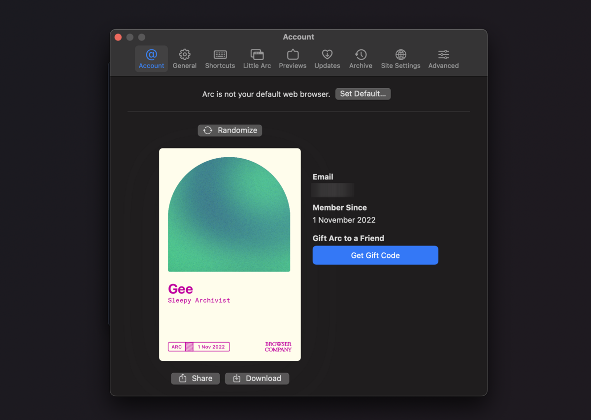 arc browser compte © clubic.com