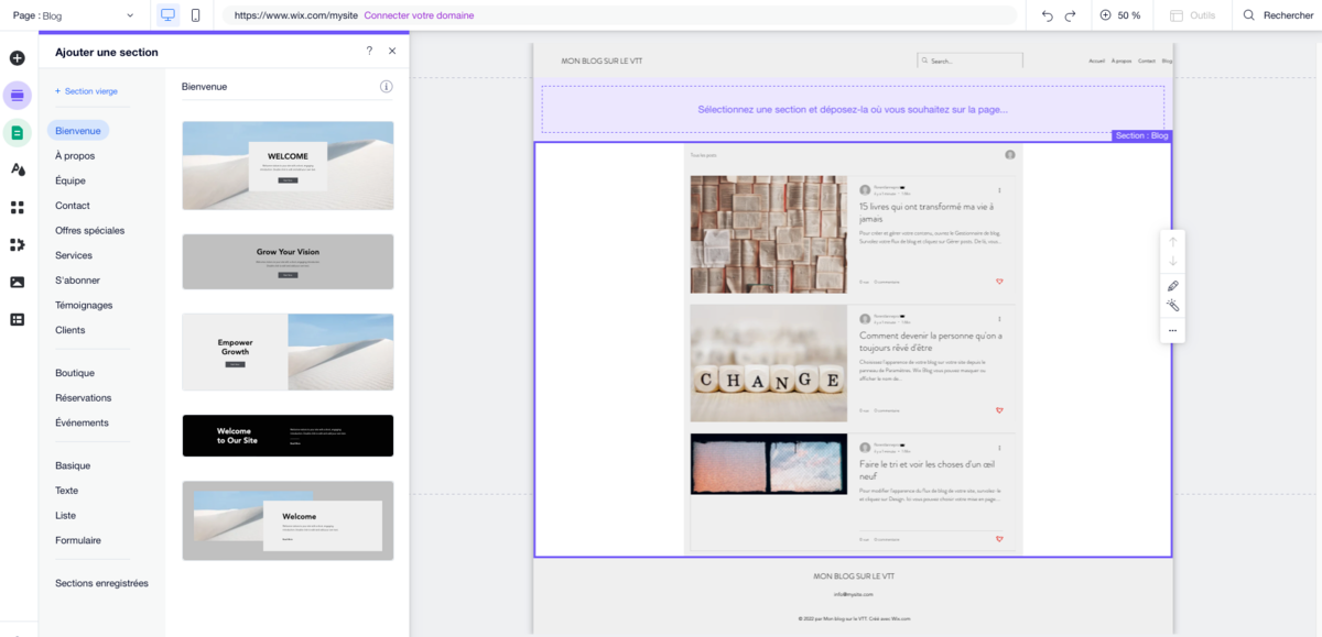 Wix page screen 1