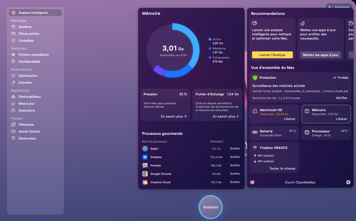 CleanMyMac nouveau dashboard © © MacPaw