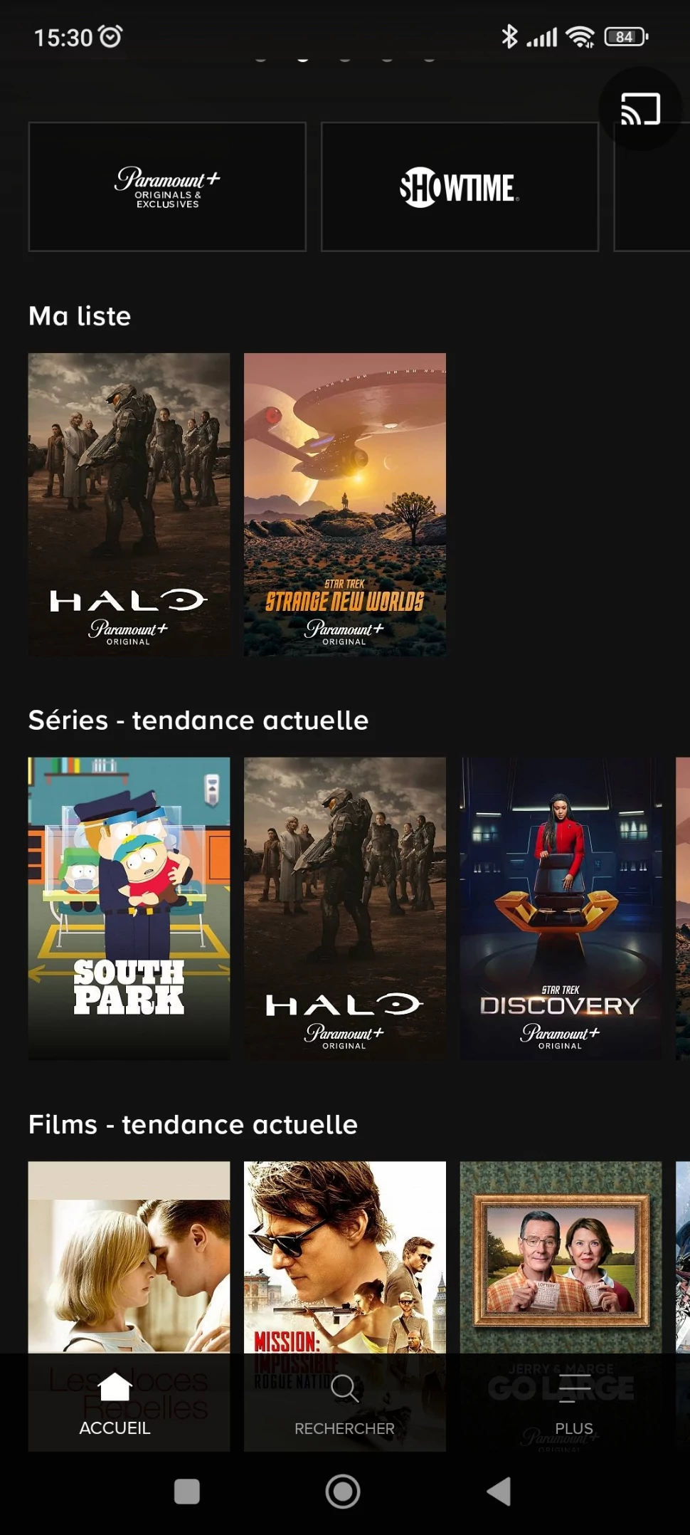 Paramount + Android 4 © Capture d'écran