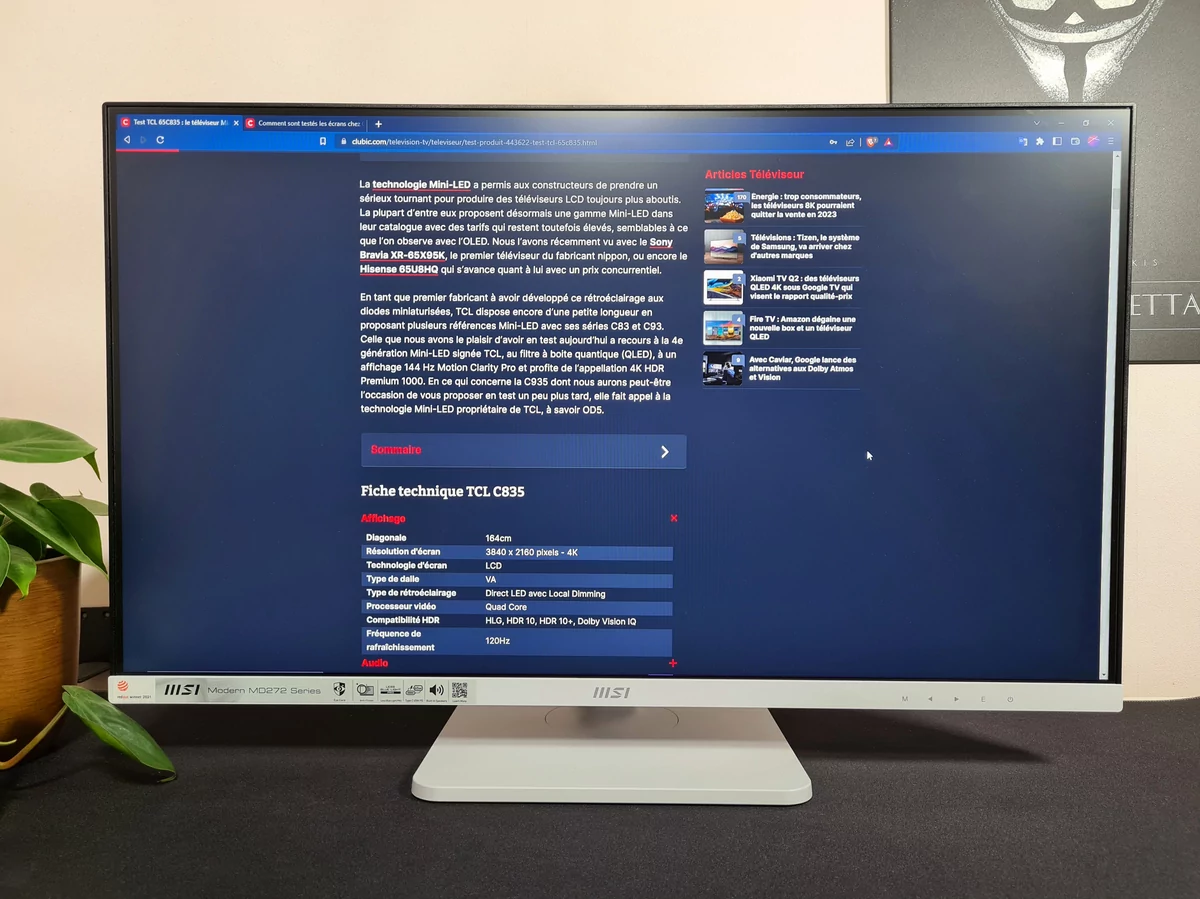 Test MSI Modern MD272PW © Matthieu Legouge
