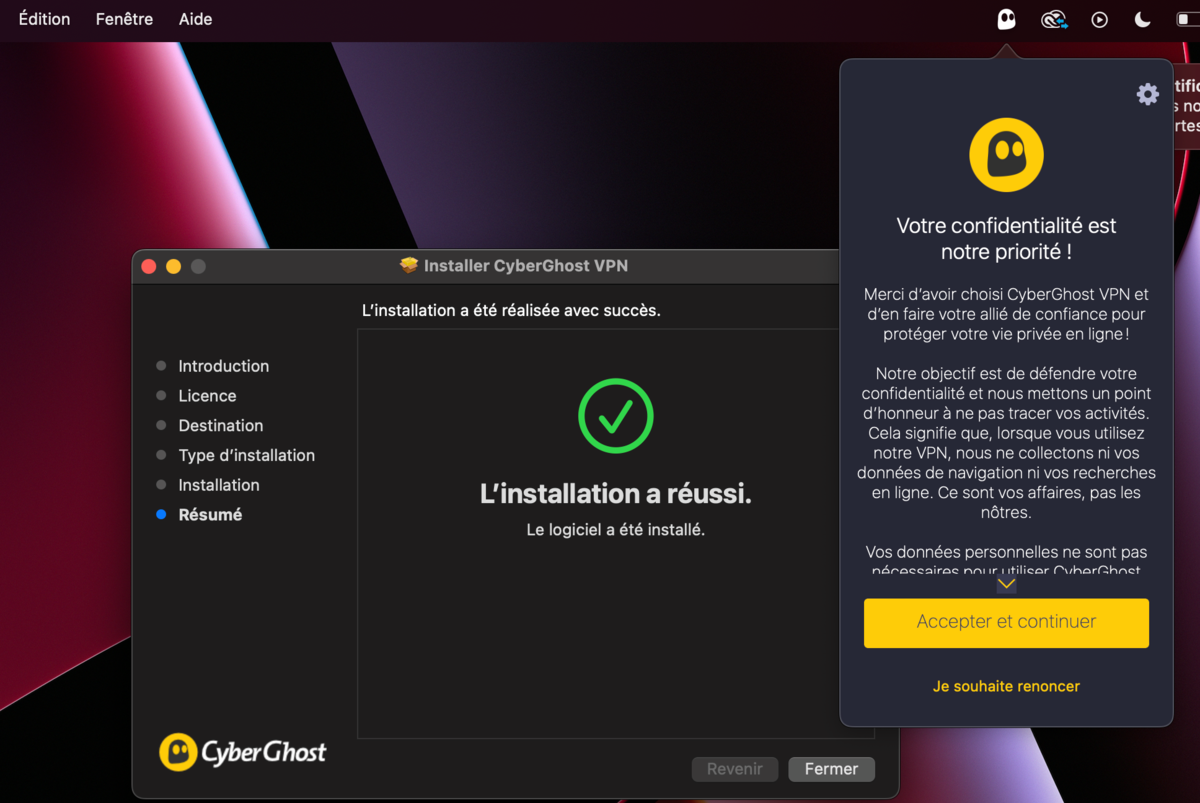 installer cyberghost © clubic.com