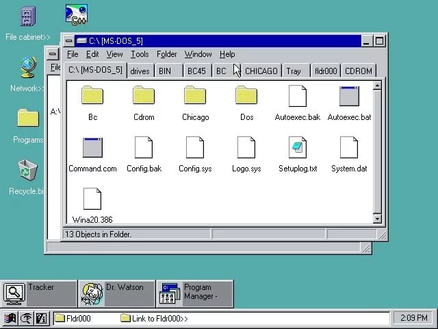 windows 95 onglets © Neowin
