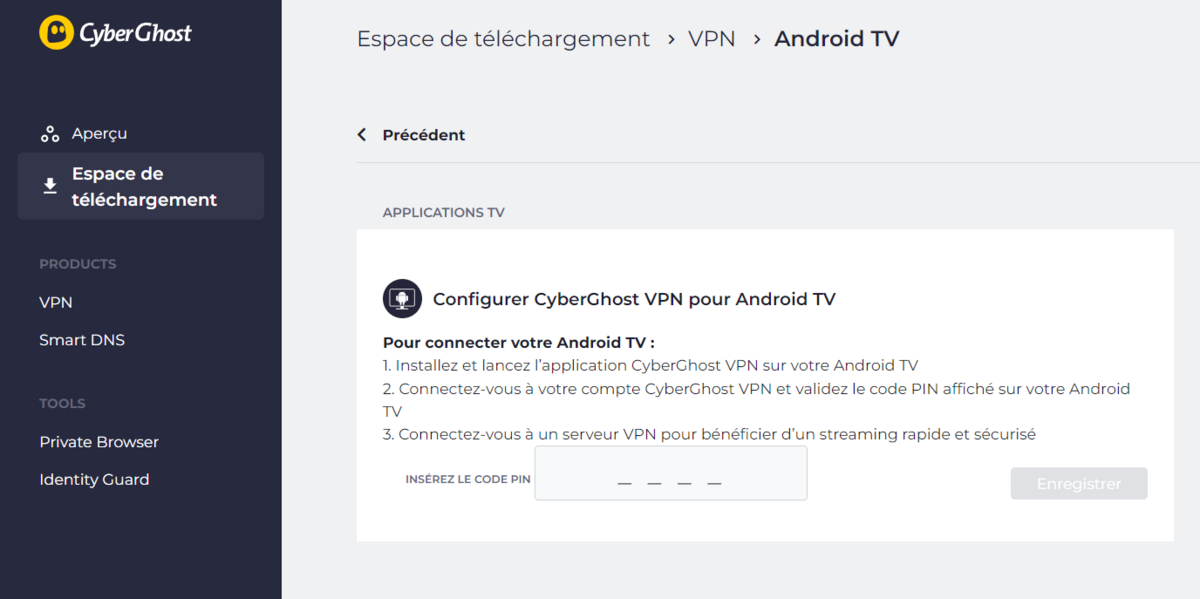CyberGhost sur Android TV - 4