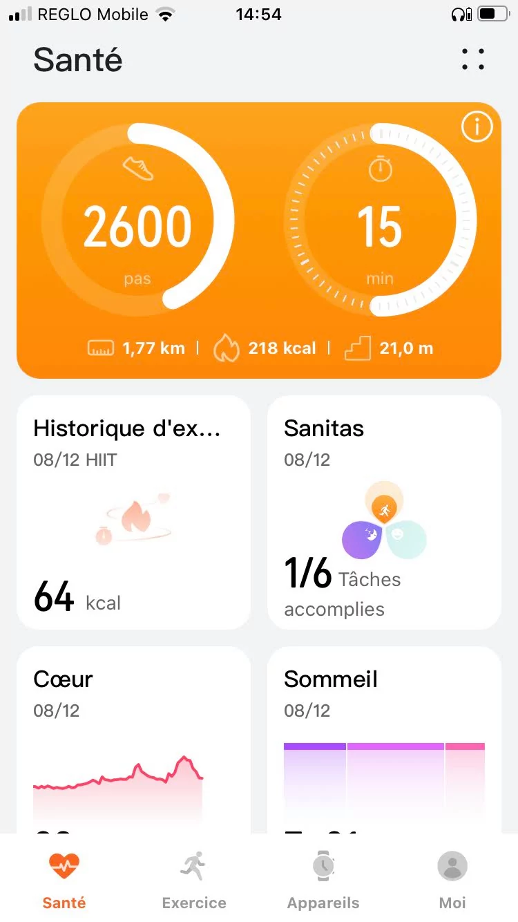 Huawei Watch D - Appli 1 © Johan Gautreau