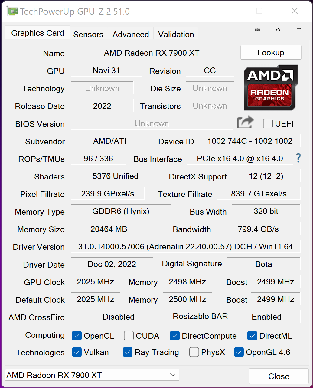 AMD Radeon RX 7900XT © Nerces