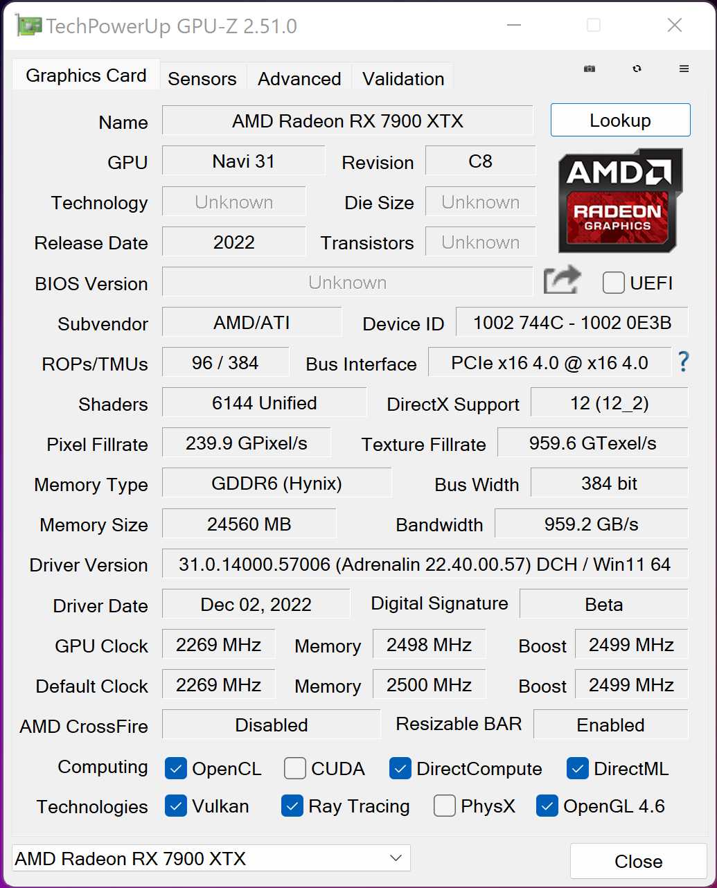 AMD Radeon RX 7900XTX © Nerces