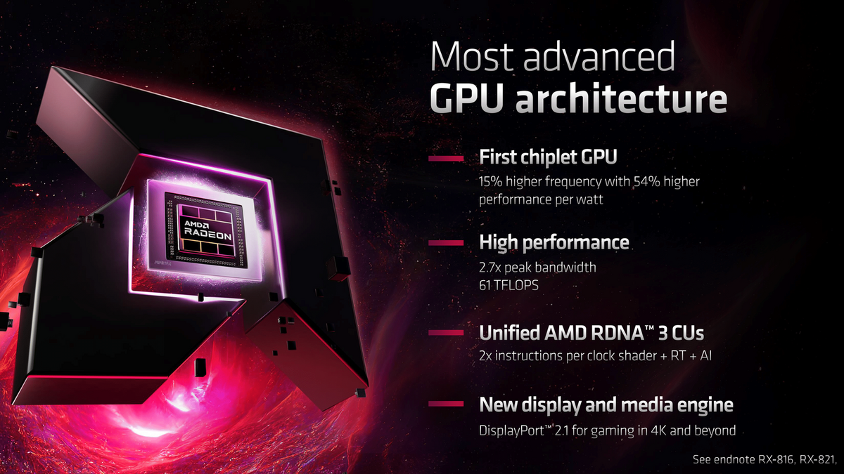 AMD n&#039;y va pas avec le dos de la cuillière pour vanter les mérites de RDNA 3 © AMD
