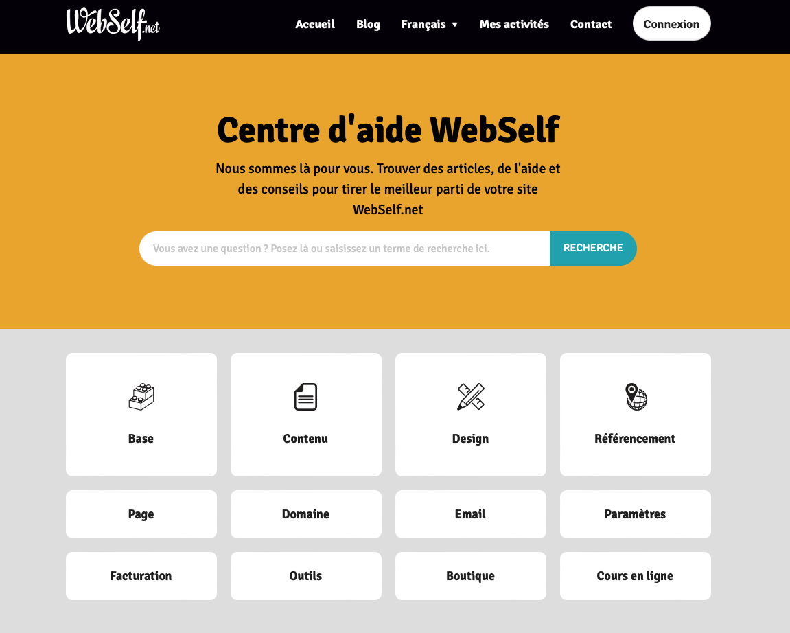 WebSelf tutoriels screen