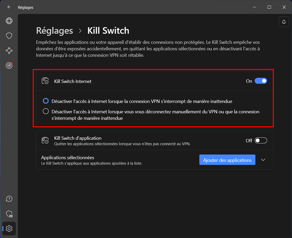 nordvpn kill switch © clubic.com