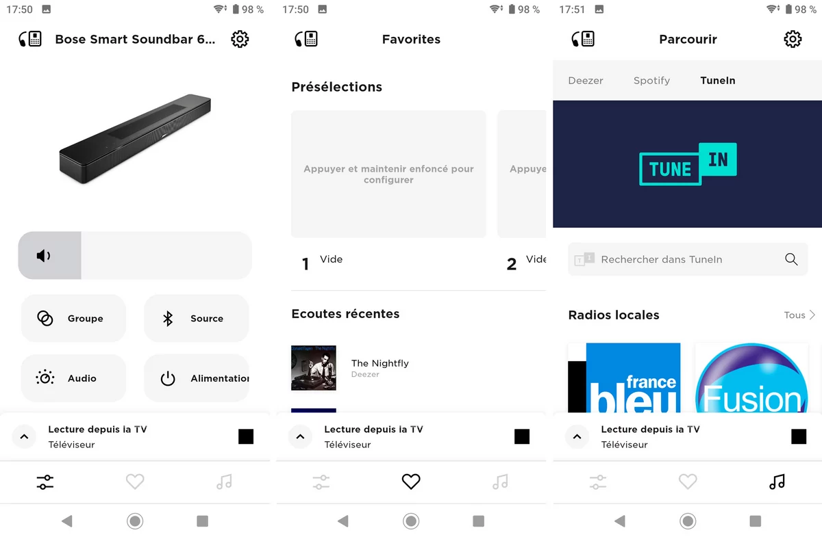 Test Bose Smart Soundbar 600 app menu