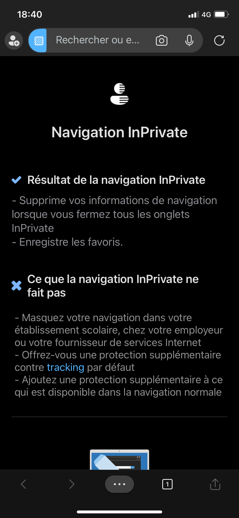 Edge navigation privée mobile 2