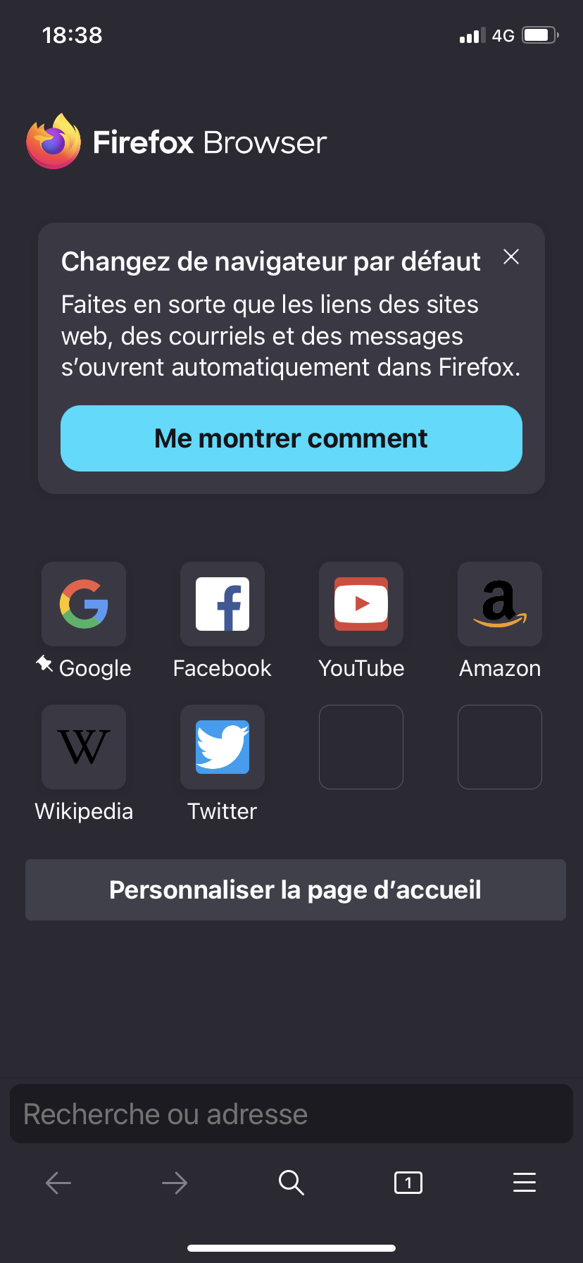 Firefox navigation privée mobile 1