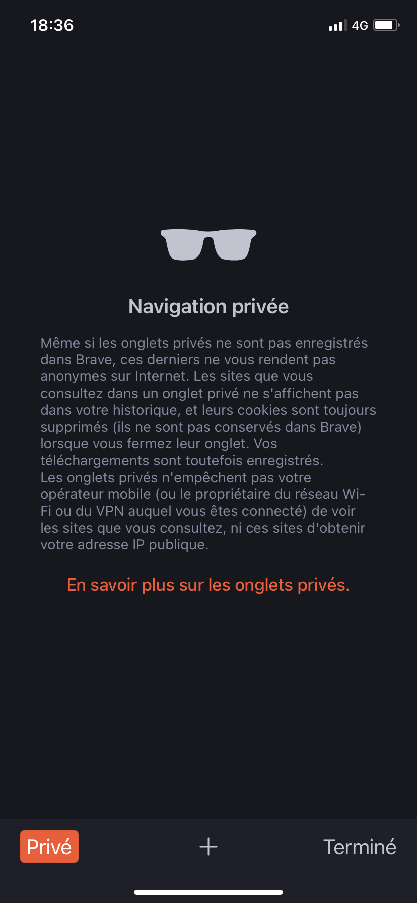 Brave navigation privée mobile 3