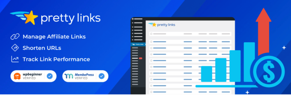 Pretty Links wp screen