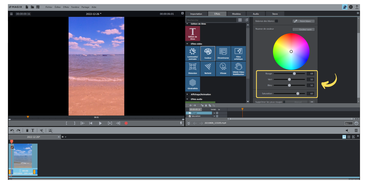 Video Deluxe - Correction couleurs © © MAGIX