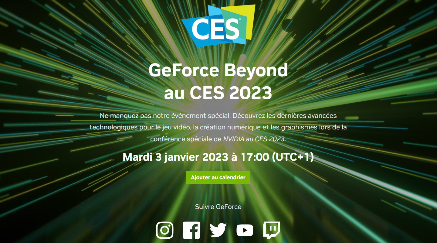 CES 2023 : comment regarder la conférence NVIDIA GeForce aujourd'hui ?