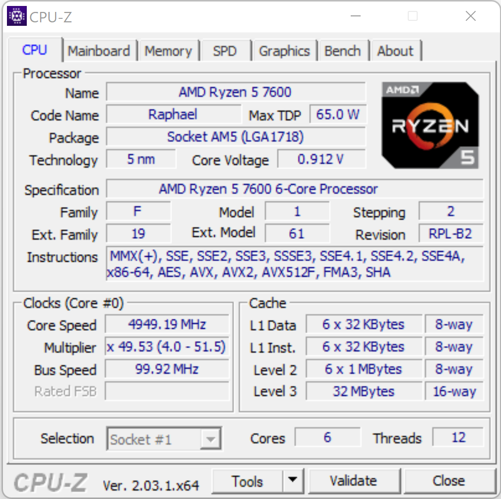 AMD Ryzen 5 7600 © Nerces