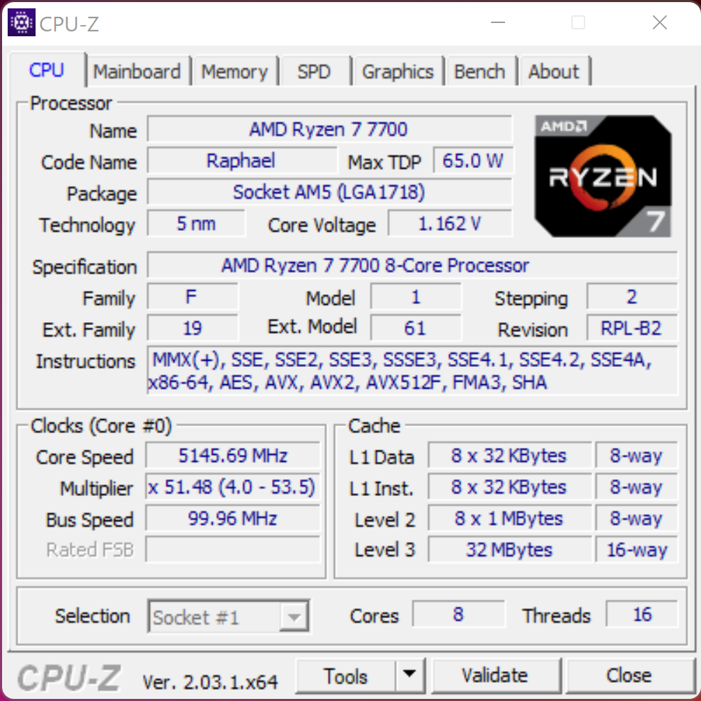 AMD Ryzen 7 7700 © Nerces