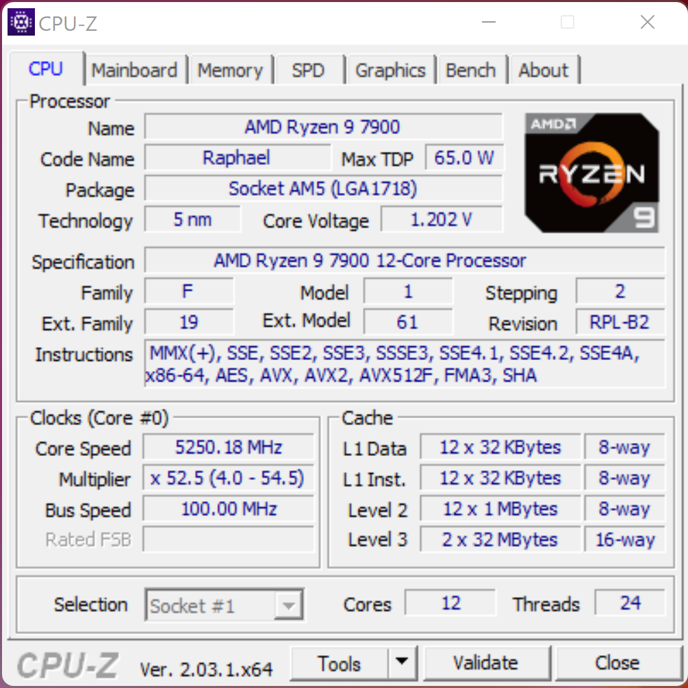 AMD Ryzen 9 7900 © Nerces