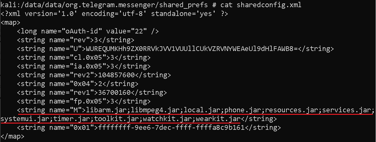 Liste des modules utilisées par le backdoor Telegram dans Shagle © © Welivesecurity (ESET)