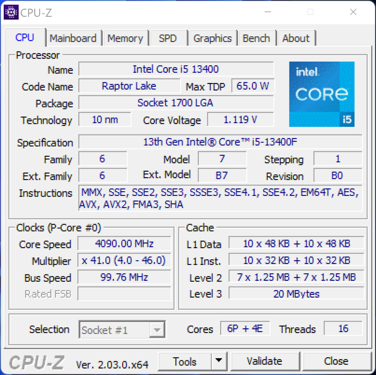 Intel Core i5-13400F © Nerces
