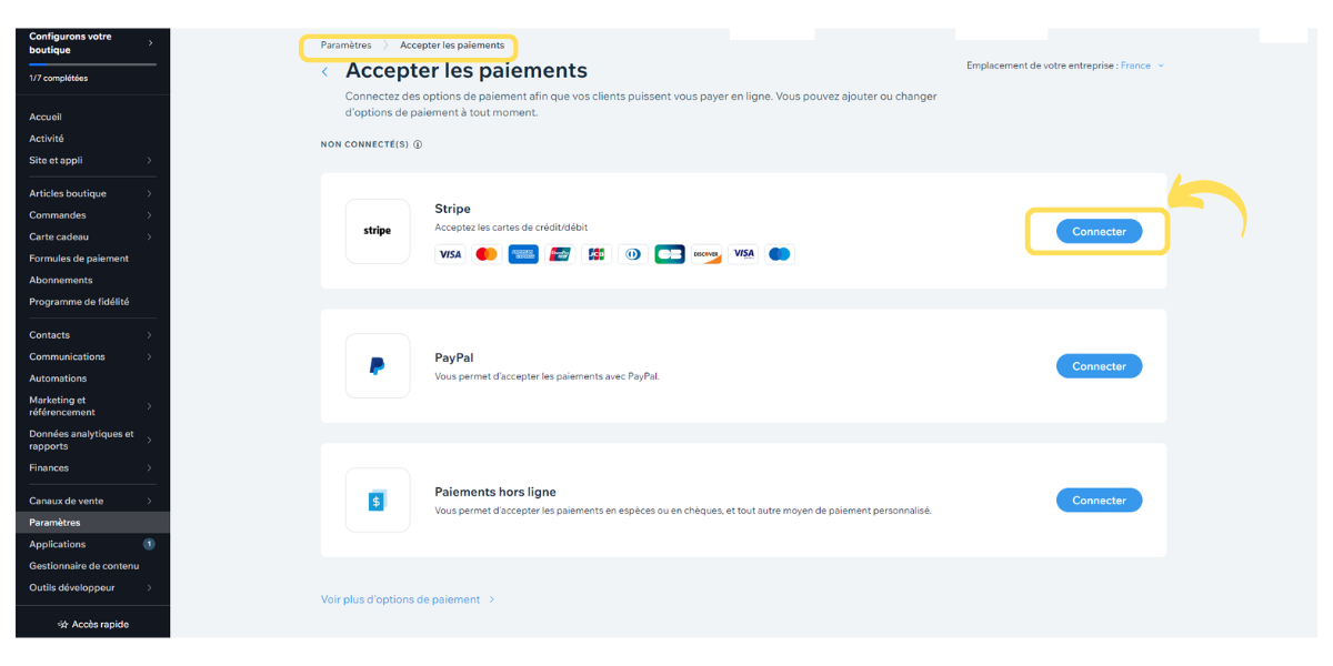 Wix - paiement 1 © © Wix.com, Inc.