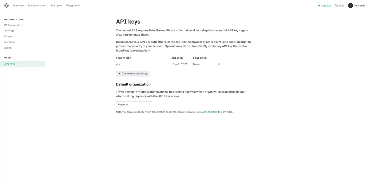 api chatGPT