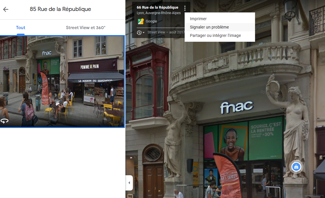 Fnac Lyon Google Maps &copy; &copy; Google