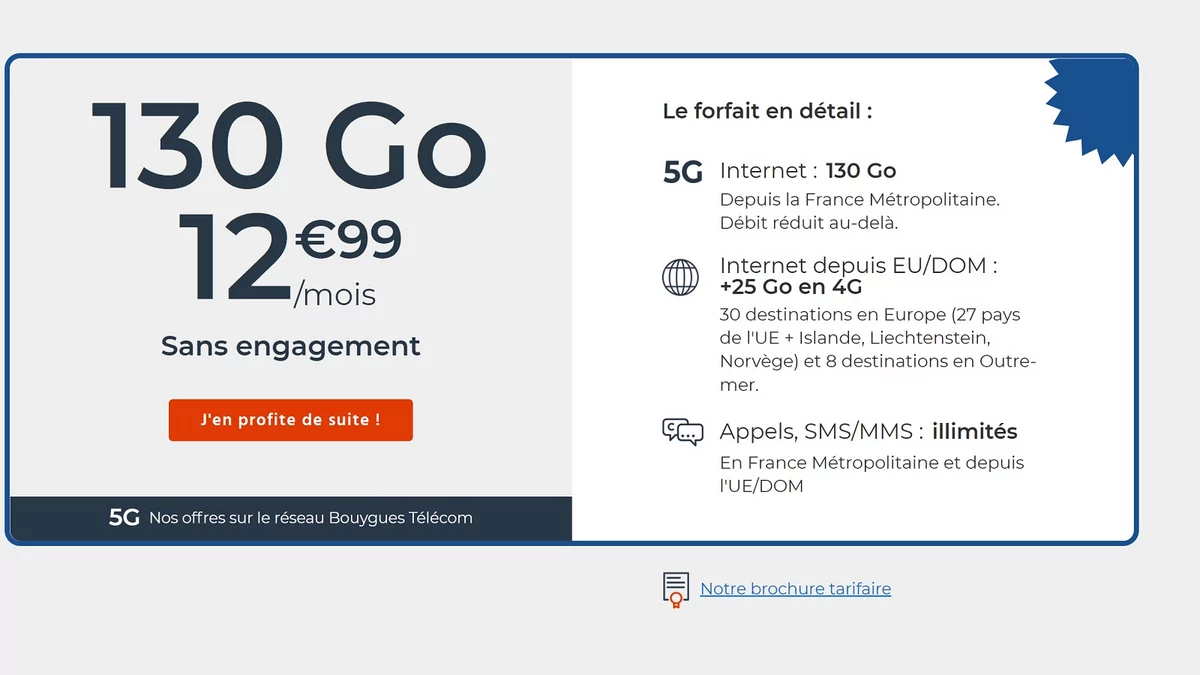 Forfait Cdiscount Mobile 130 Go