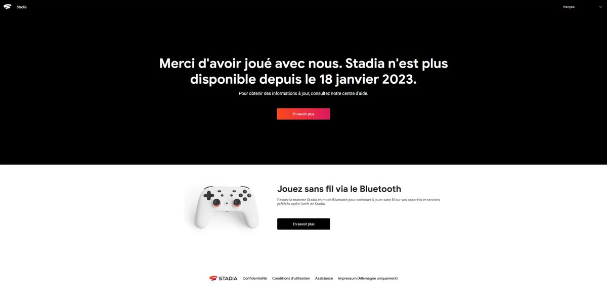 Merci Google Stadia © Google
