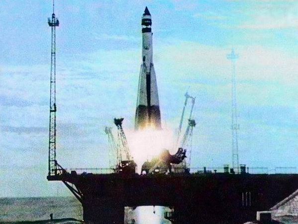 Ce qui serait le décollage de Luna 2 (mais possible que ce soit l&#039;essai précédent) © URSS / N.A.