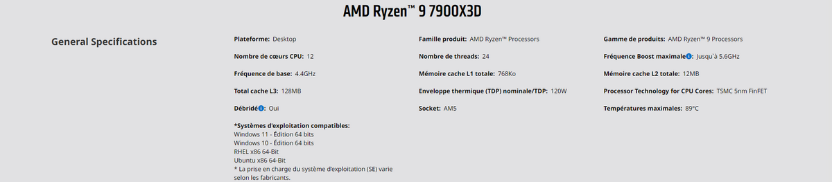 AMD Ryzen 9 7900X3D © AMD