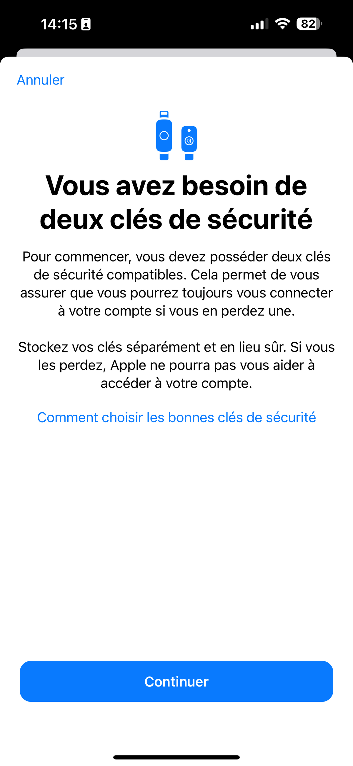iOS 16 Security keys © © Mathieu Grumiaux for Clubic