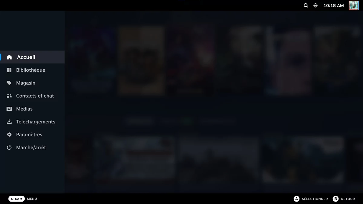 Steam Big Picture Menu © Robin Lamorlette pour Clubic