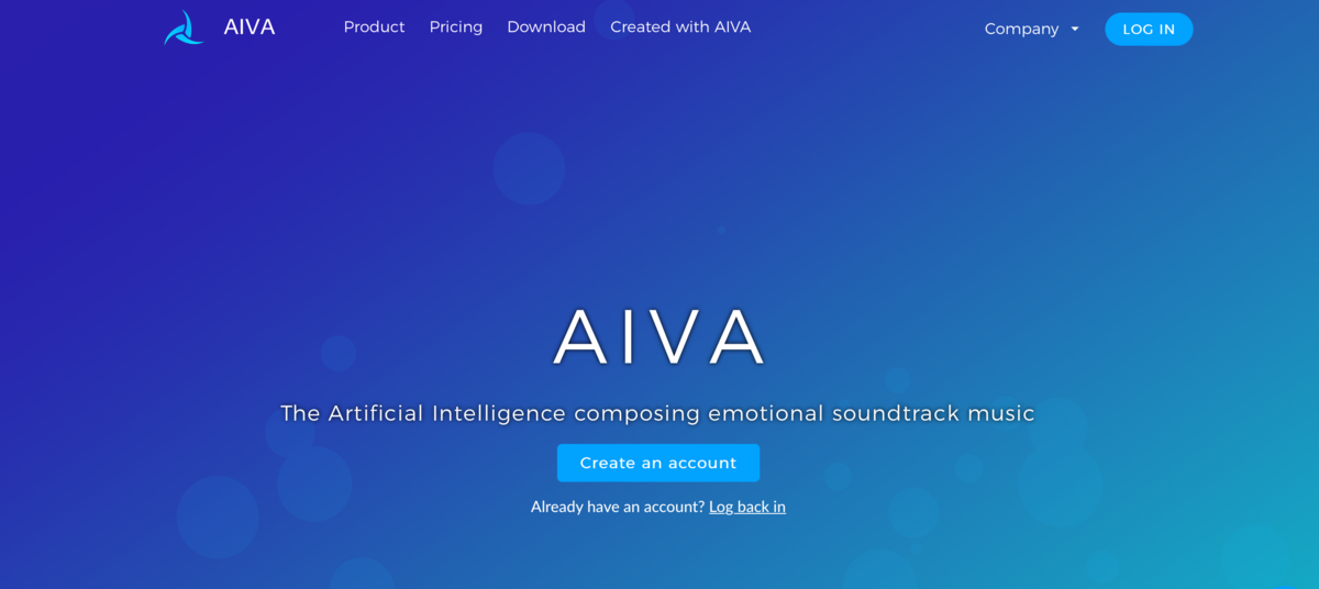 AIVA ai screen 1