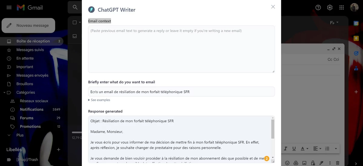 ChatGPT Writer © © Alexandre Schmid pour Clubic