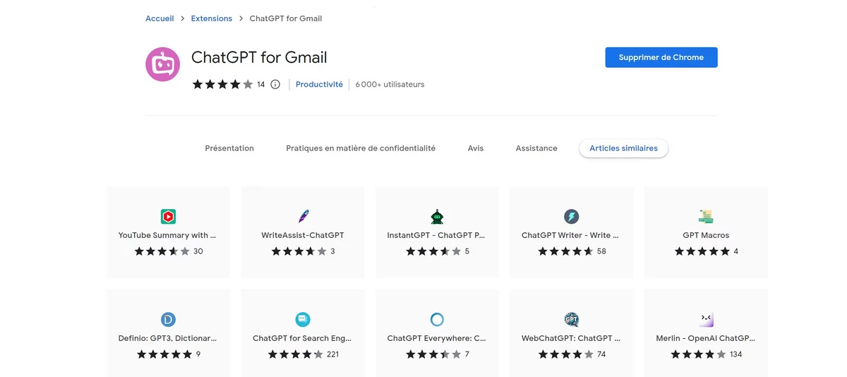 ChatGPT for Gmail © © Alexandre Schmid pour Clubic