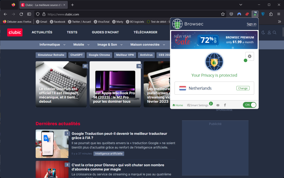 browsec firefox © clubic.com