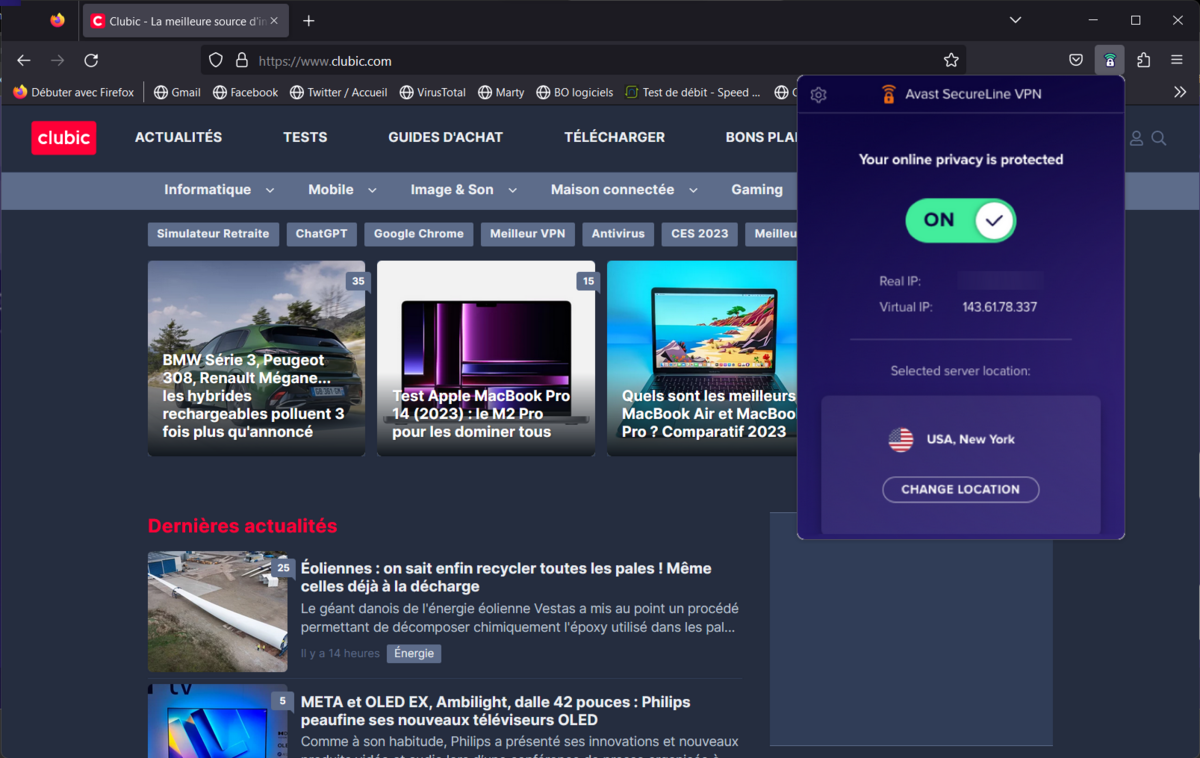 avast secureline firefox © clubic.com