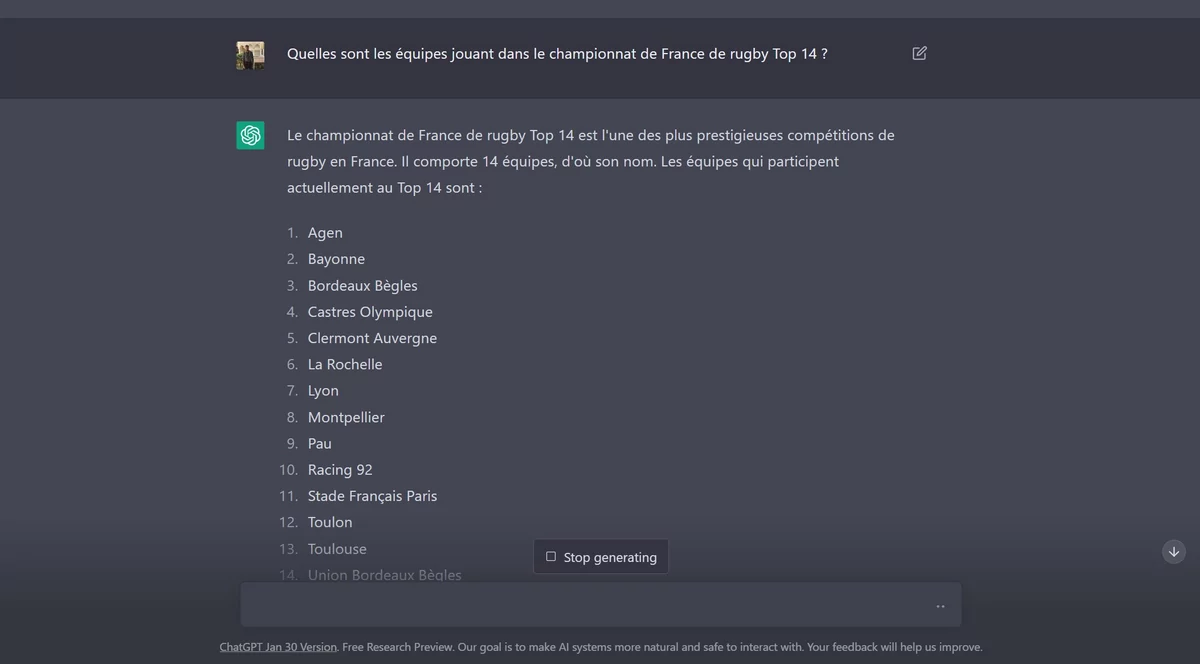 ChatGPT formuler ses questions © © ChatGPT / Alexandre Schmid pour Clubic