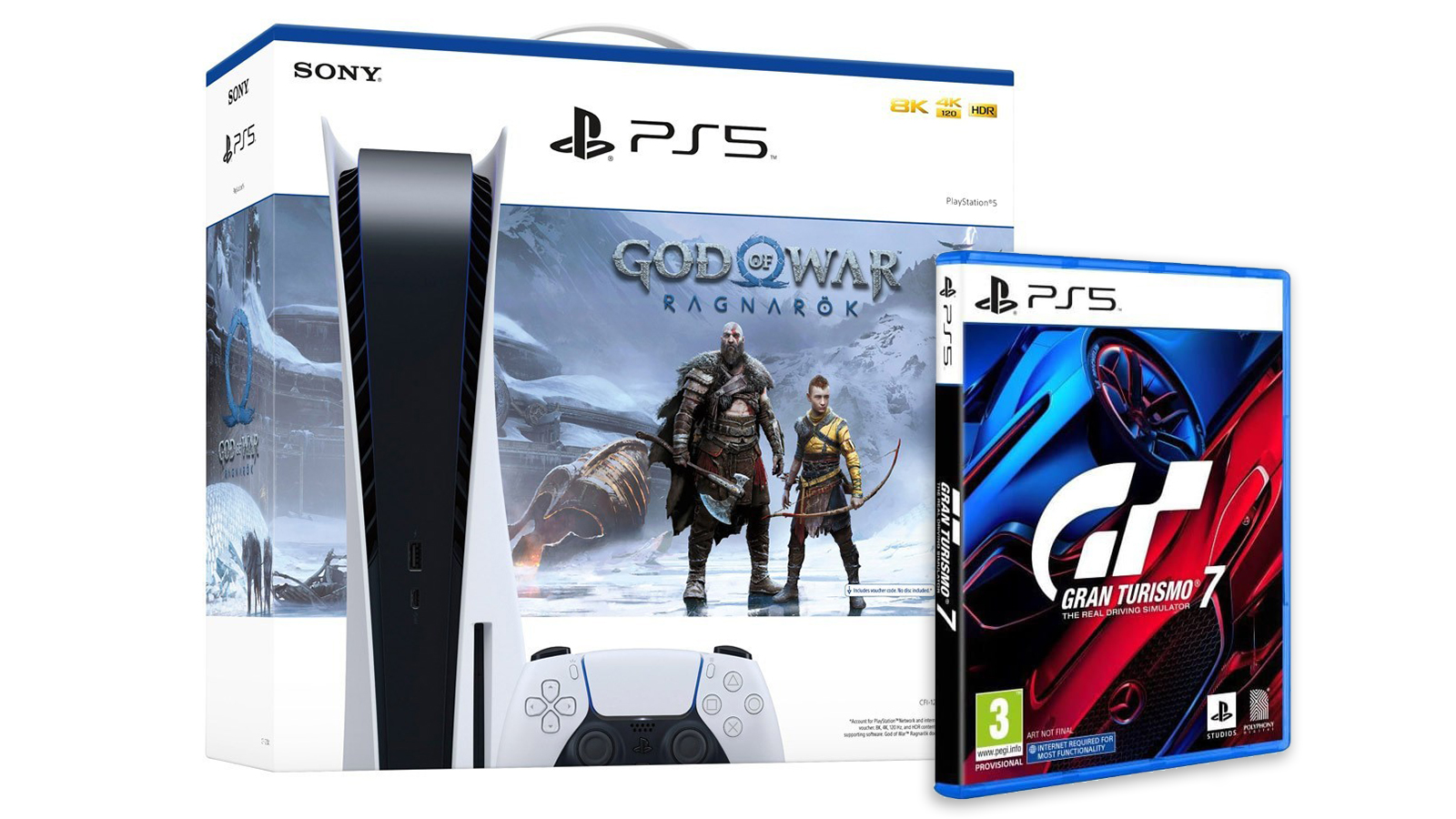 Acc. de jeux vidéo SONY Manette Sans Fil DualSense Bleu Blanc God of War  Ragnarök Edition Limitée PS5