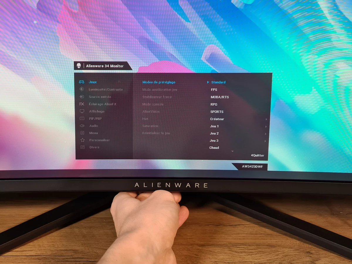 Test Alienware QD-OLED AW3423DWF © Matthieu Legouge