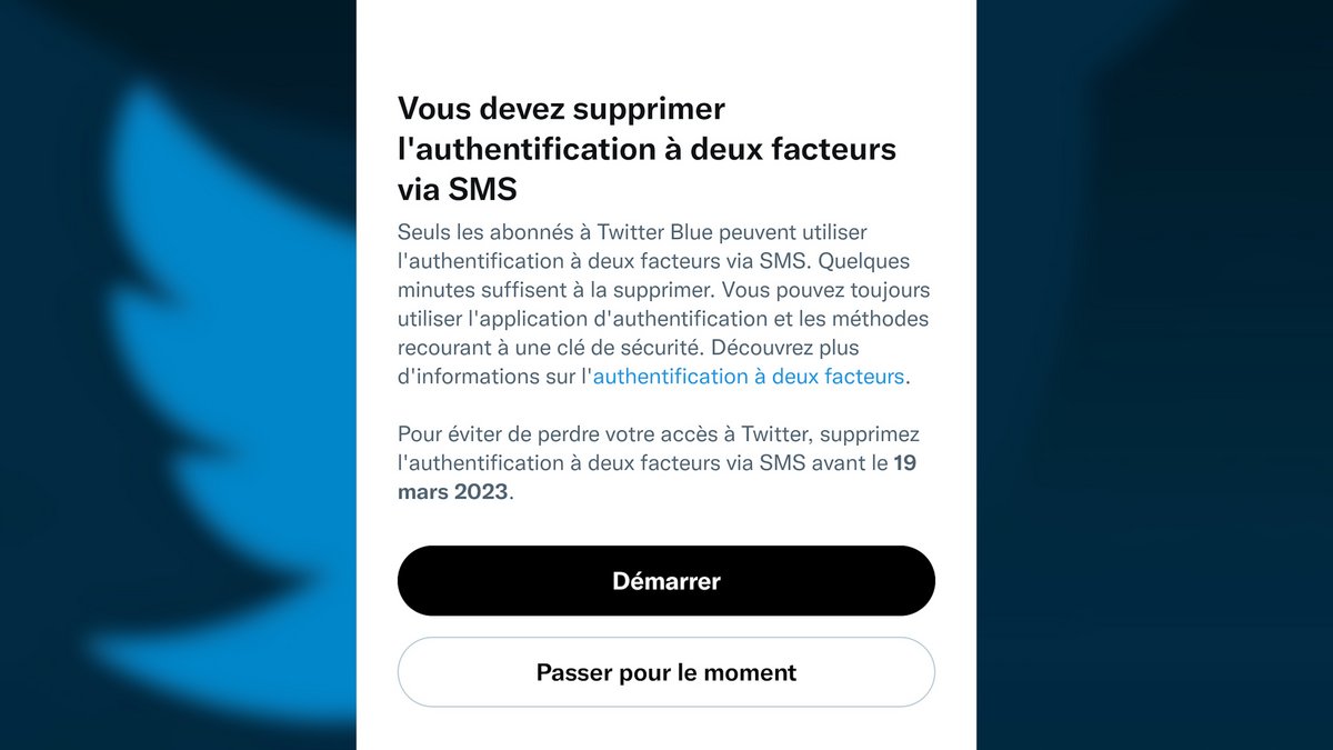 notification twitter suppression authentification SMS © Alexandre Boero pour Clubic