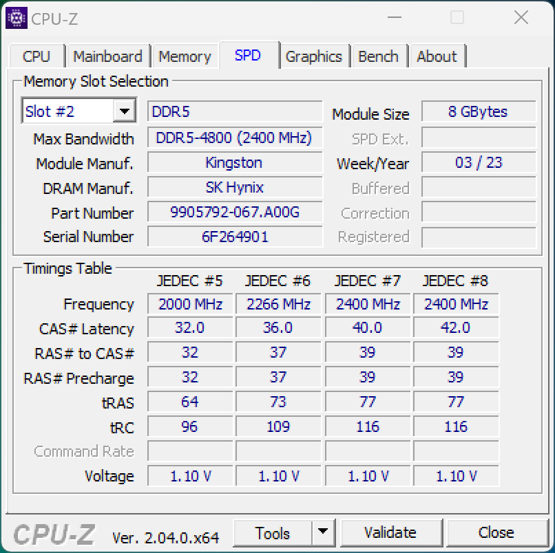 Kingston ValueRAM 16 DDR5-4800 CL40 © Nerces