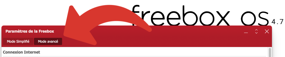 Mode avancé des paramètres de la freebox