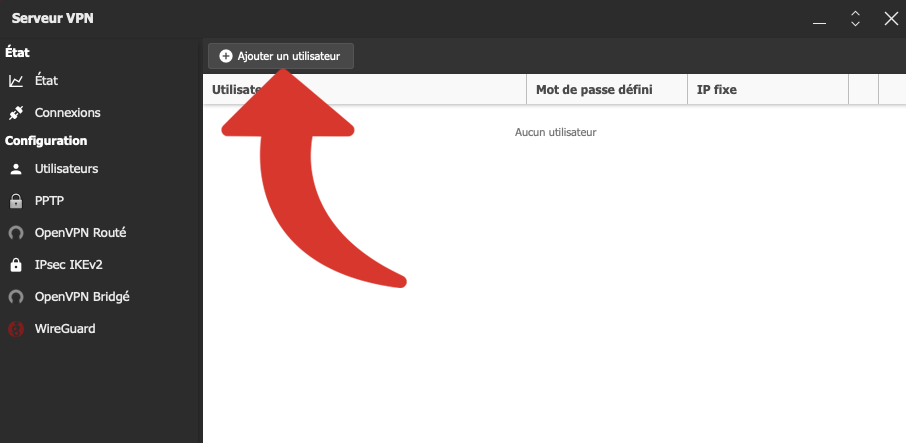 Ajouter un utiliser pour les serveurs VPN de la freebox