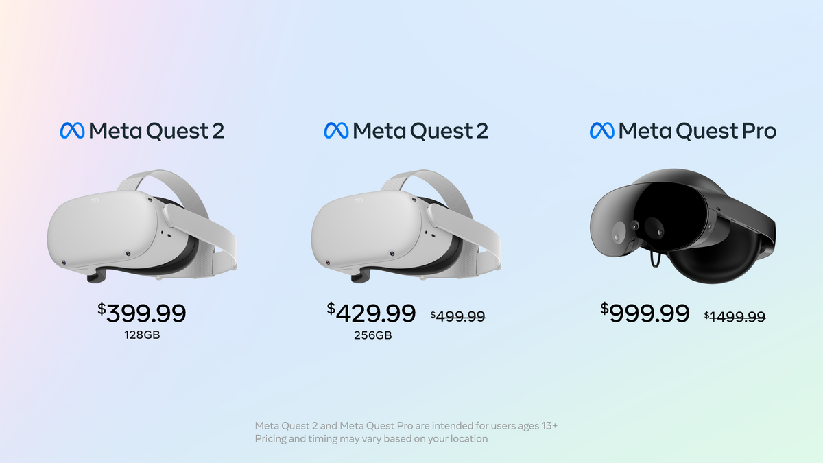 Prix Meta Quest Pro et Quest 2 © Meta