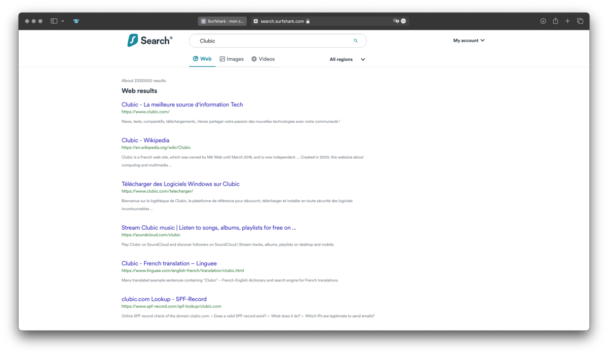 Surfshark search