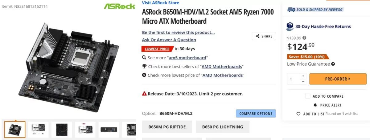 ASRock B650M-HDV M.2 © Videocardz